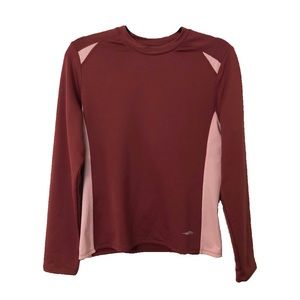 Avia Maroon Long Sleeve Outdoor Athletic Workout Top
